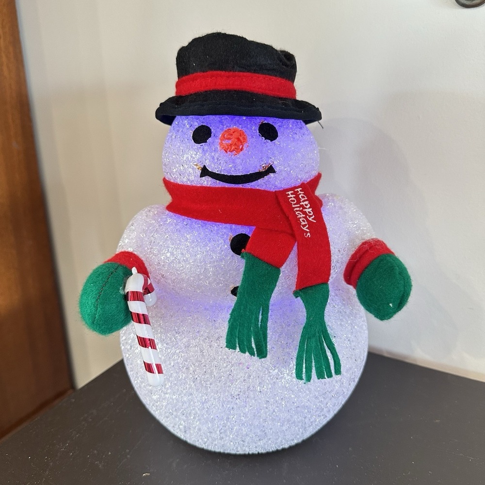 VTG Lighted Color Changing Christmas Snowman Melted Popcorn Electric by Seasons‎